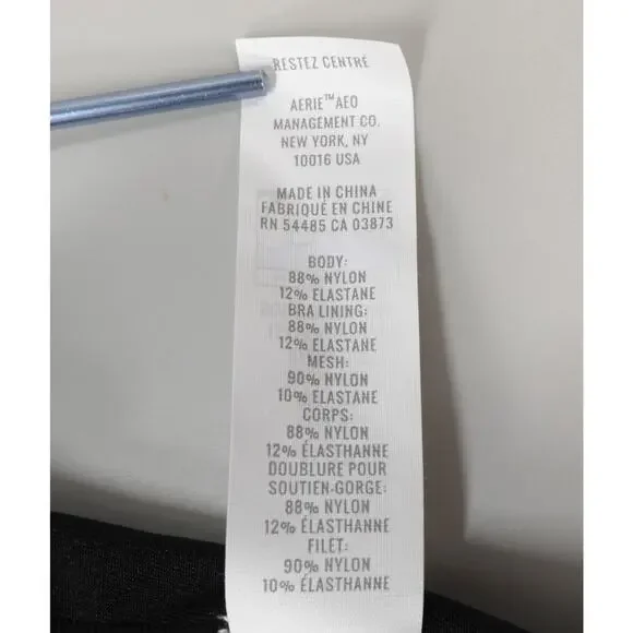 AERIE Offline Real Me Sports Bra Womens XL Black Longline Racerback Athleisure - Picture 14 of 15